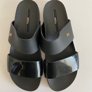 Melissa Cosmic double band slide sandal black